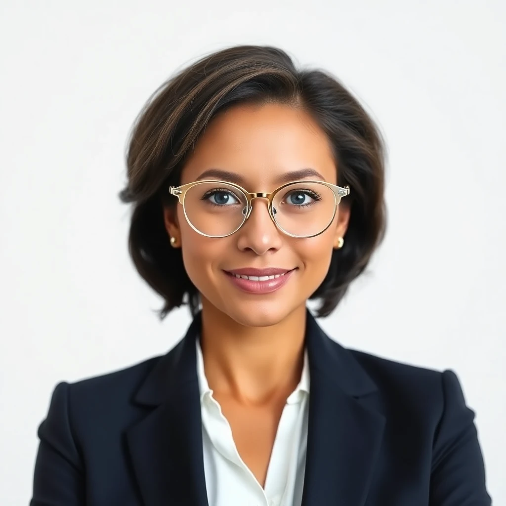 Online glasses fitting — cat-eye frames AI photo