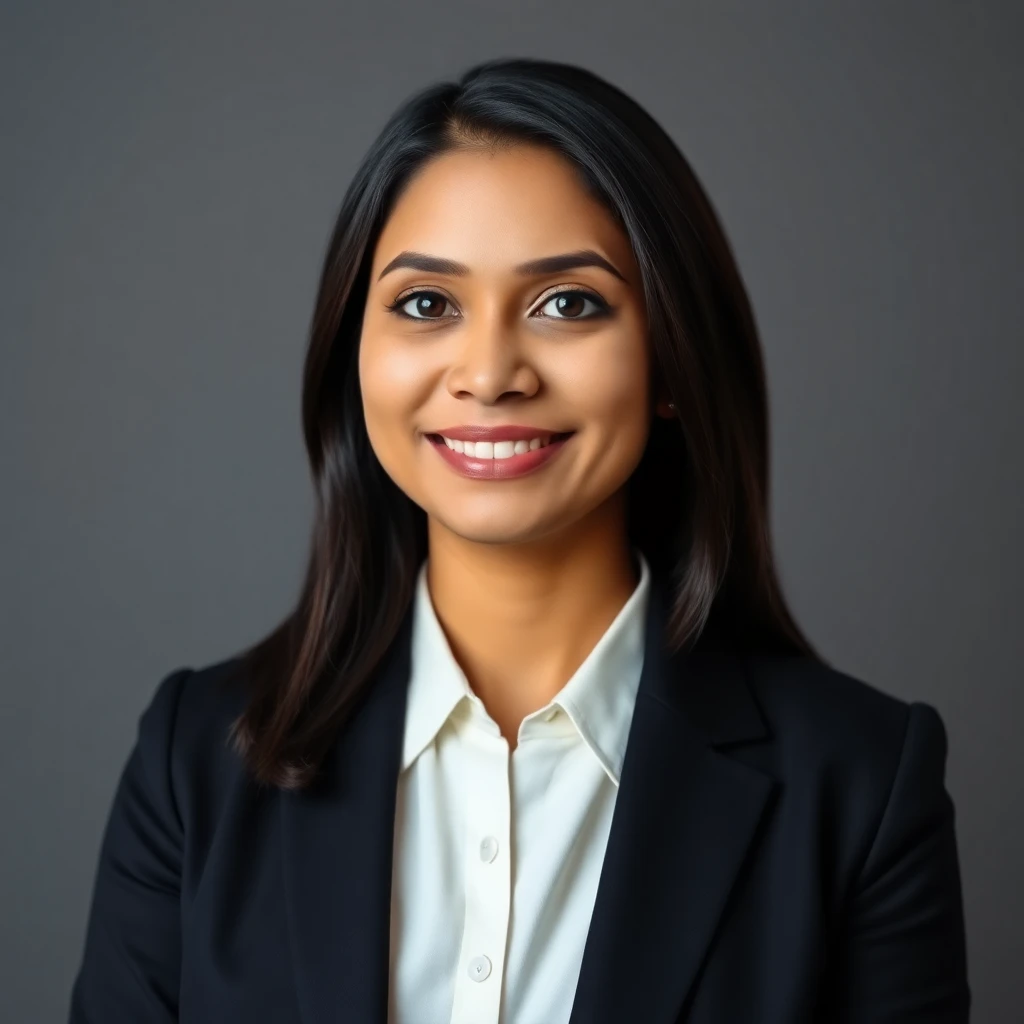 AI headshot generator result — South Asian professional